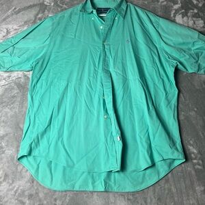 POLO RALPH LAUREN CLASSIC FIT 100% COTTON SHIRT GREEN & LAVENDER Sz X-LARGE, XL